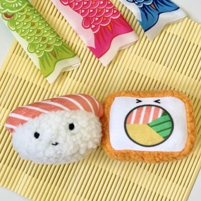 Hey Cuzzies Sushi Mochi Plush Dog Toys dog harness dog training collar dog safety vest dog seatbelt dog ID tag