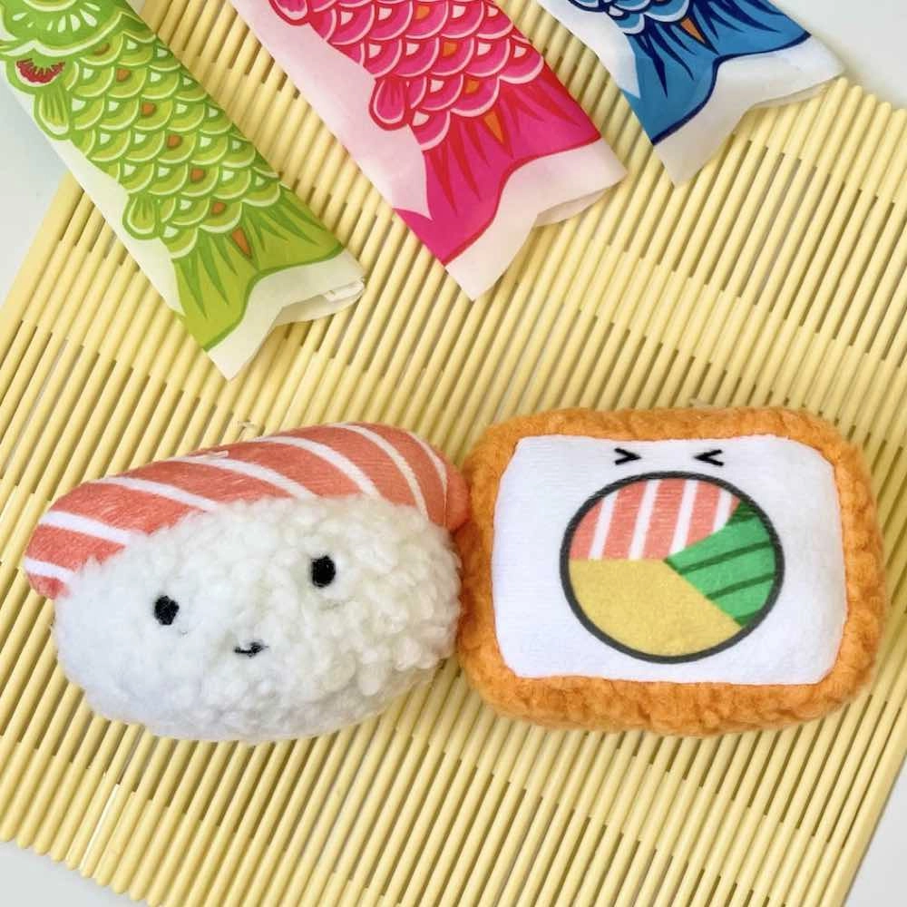 Hey Cuzzies Sushi Mochi Plush Dog Toys dog harness dog training collar dog safety vest dog seatbelt dog ID tag