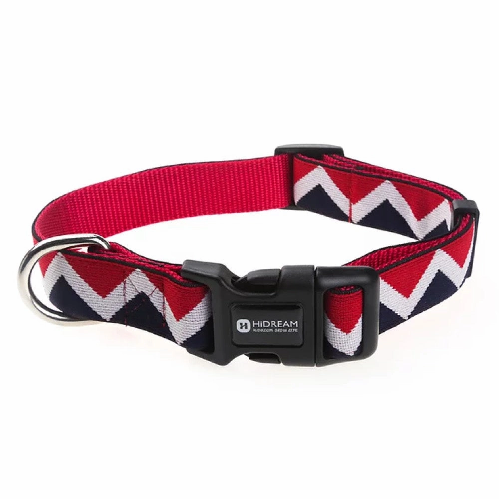 HiDREAM Rainbow Adjustable Dog Collar (Red) dog harness dog training collar dog safety vest dog seatbelt dog ID tag