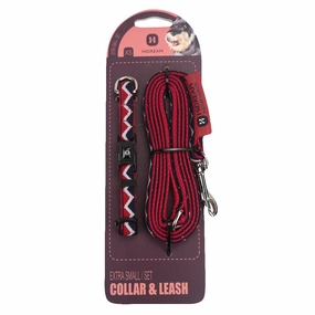 HiDREAM Rainbow Mini Dog Collar & Leash Set (Red) puppy food dog jerky treats dog dental treats dog chicken strips organic dog food