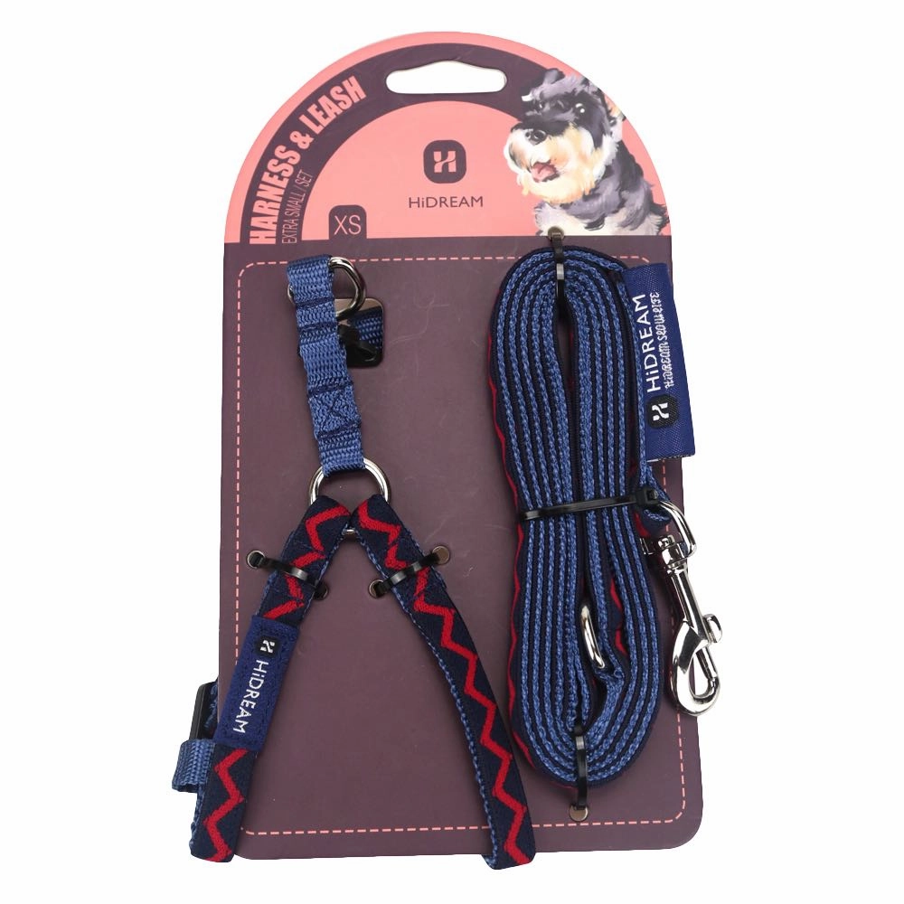 HiDREAM Rainbow Mini Dog Harness & Leash Set (Navy Blue) grain free dog food natural dog biscuits high protein dog food dog food pack dog meat sticks