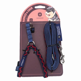 HiDREAM Rainbow Mini Dog Harness & Leash Set (Navy Blue) grain free dog food natural dog biscuits high protein dog food dog food pack dog meat sticks