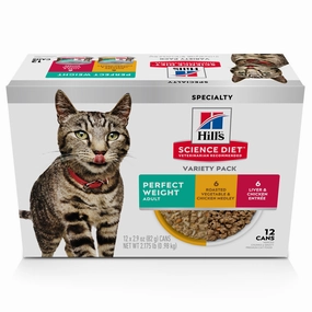 Hill's Science Diet Perfect Weight Variety Pack Adult Canned Cat Food cat calming diffuser cat stress relief anxiety cat treats cat relaxing spray pet mood aid