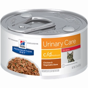 Hills Prescription Diet C/D Multicare Stress Chicken & Vegetable Stew Wet Cat Food cat treats toys for cats cat hair remover cat cleaning supplies cat food bowl