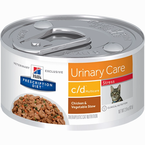 Hills Prescription Diet C/D Multicare Stress Chicken & Vegetable Stew Wet Cat Food cat treats toys for cats cat hair remover cat cleaning supplies cat food bowl