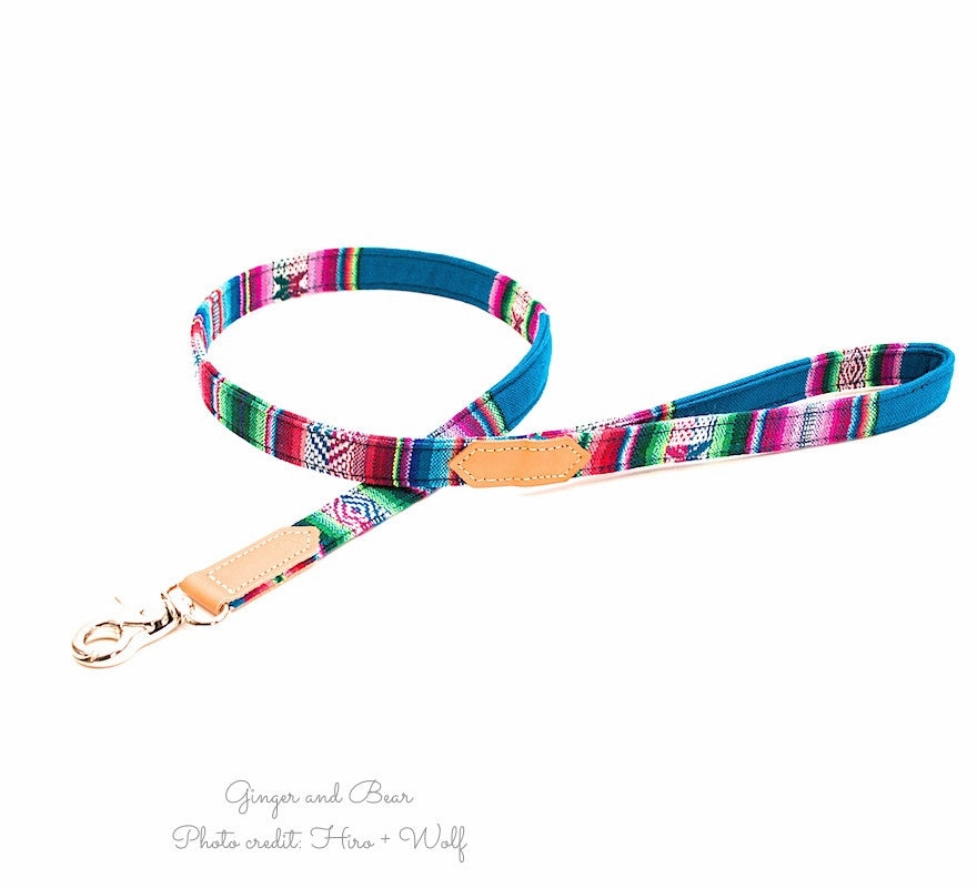 Hiro Wolf Classic leash: Blue Inca