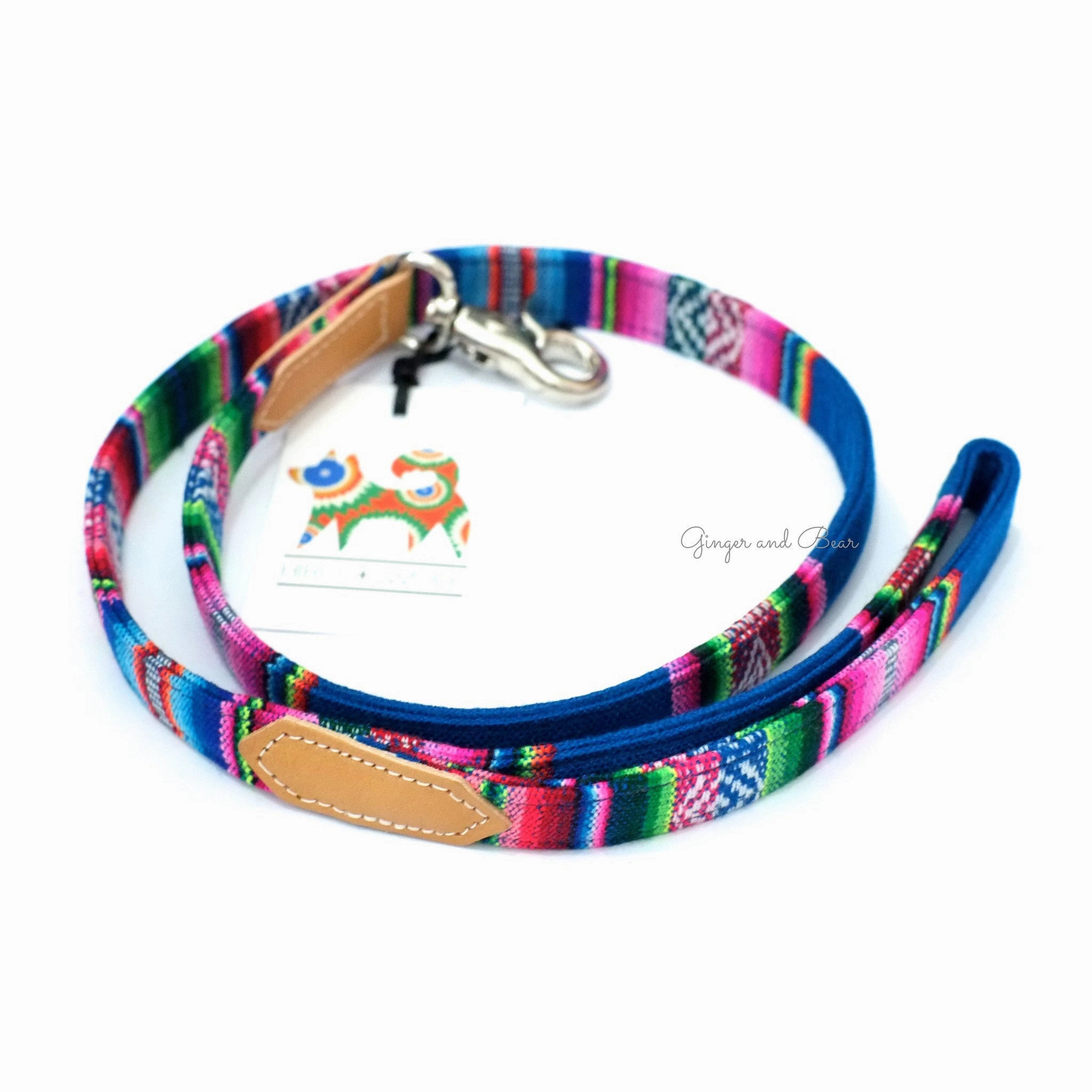 Hiro Wolf Classic leash: Blue Inca
