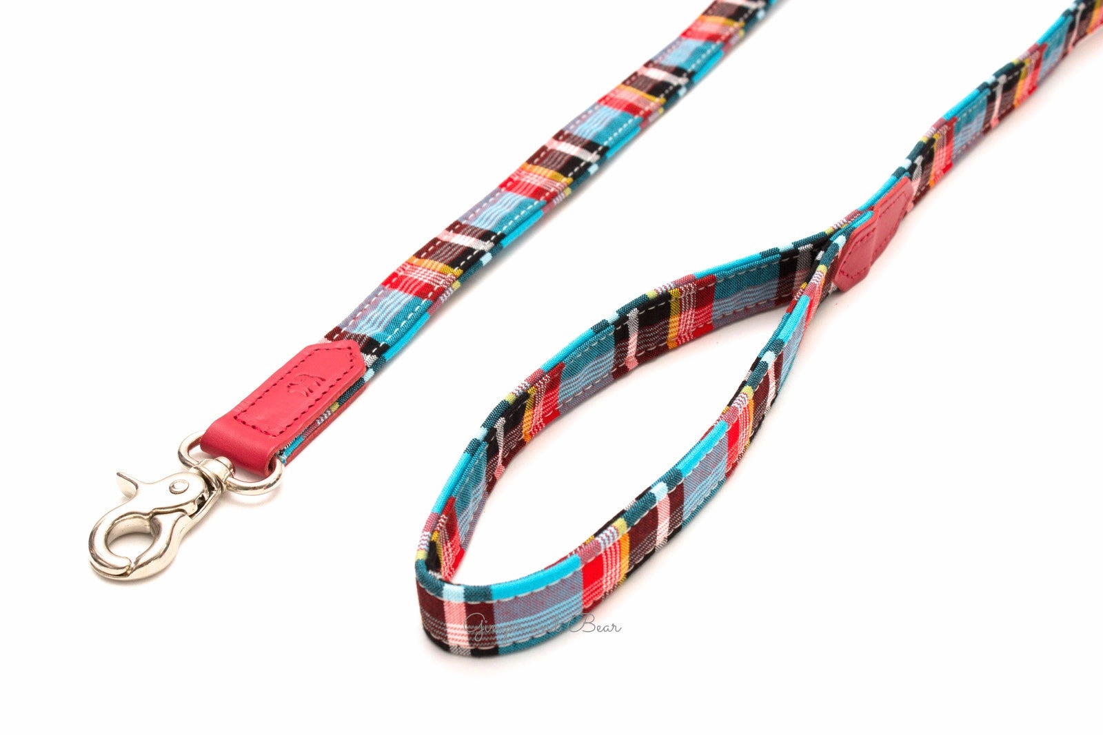 Hiro Wolf Classic leash: Masai Blue Check