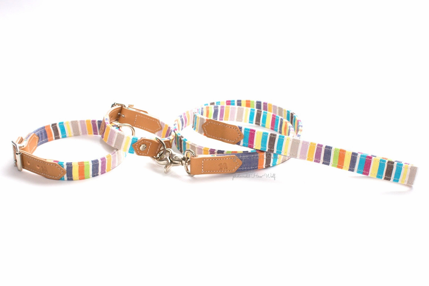Hiro Wolf Classic leash: Pastel Stripe Kikoi