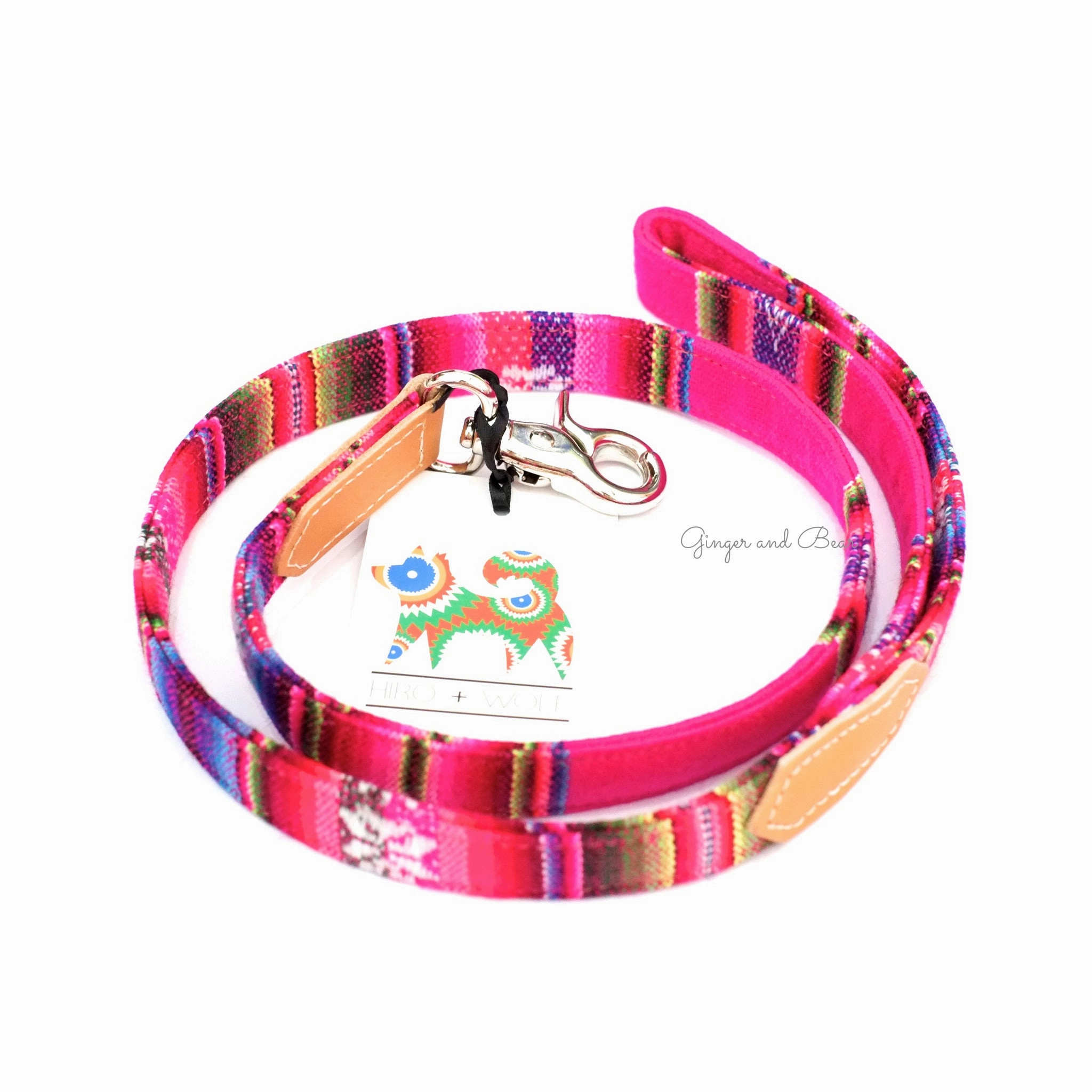 Hiro Wolf Classic leash: Pink Inca