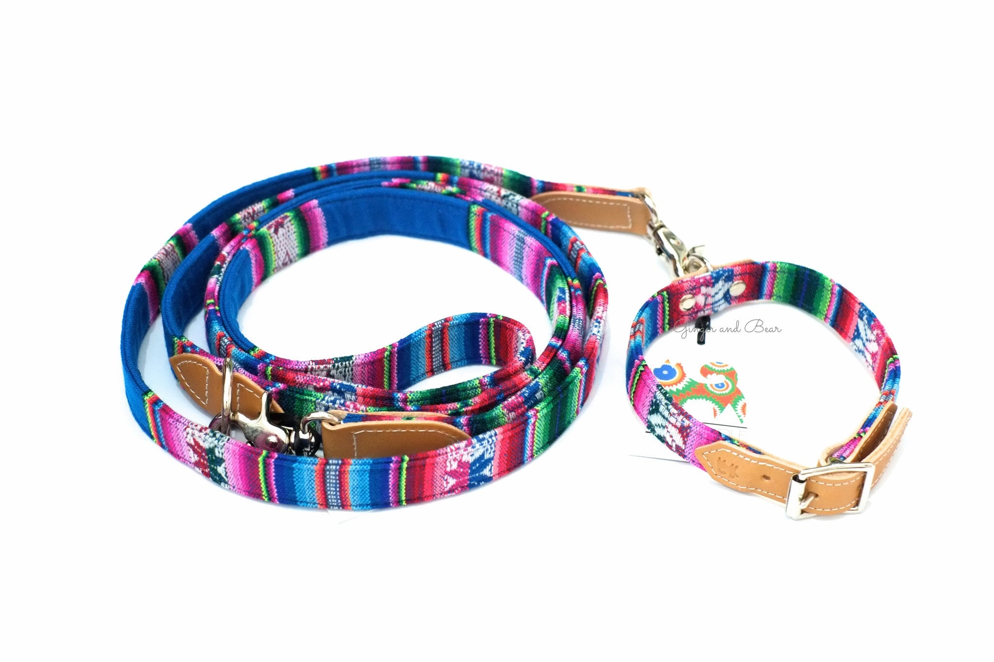 Hiro Wolf Hands-free leash: Blue Inca