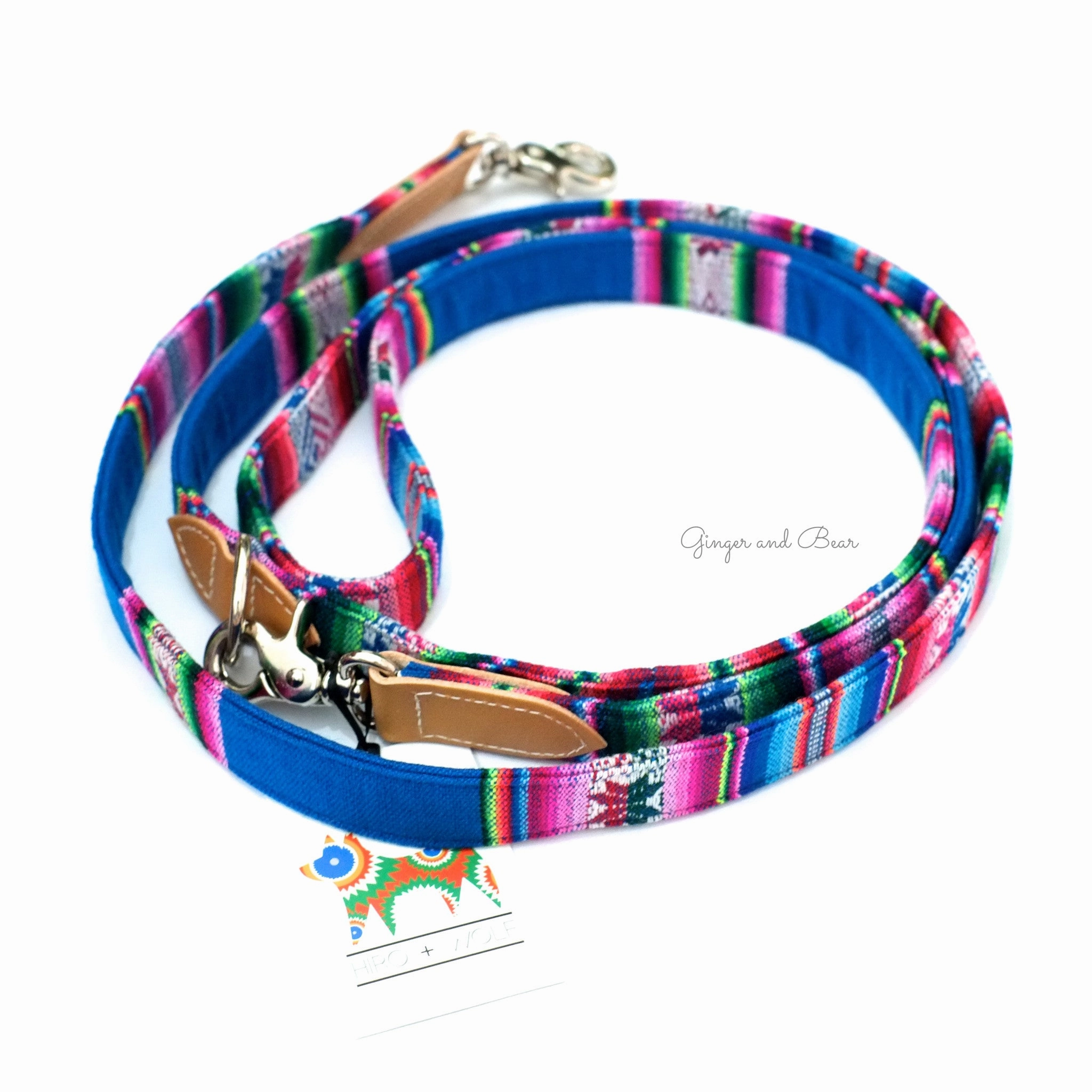 Hiro Wolf Hands-free leash: Blue Inca