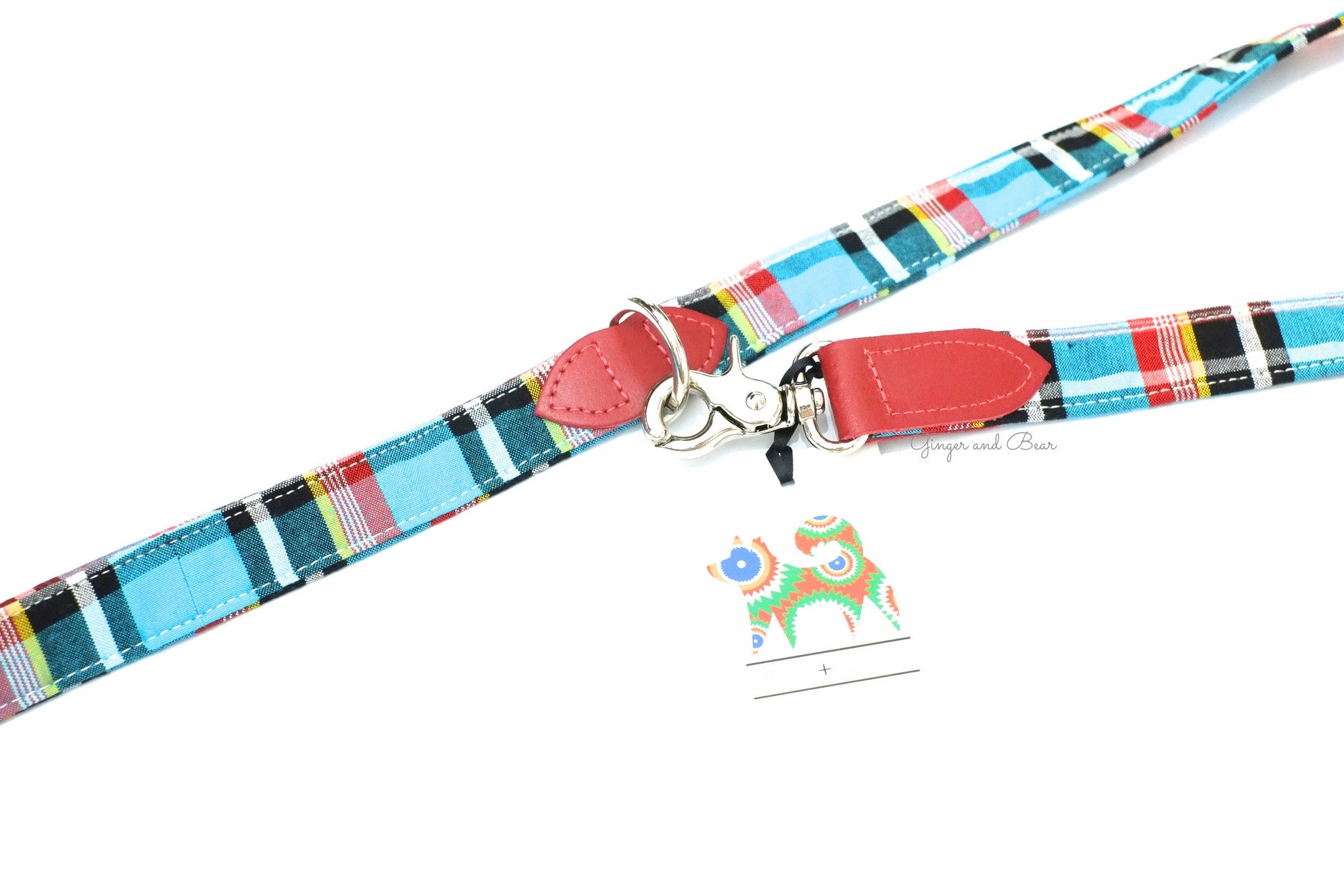 Hiro Wolf Hands-free leash: Masai Blue Check