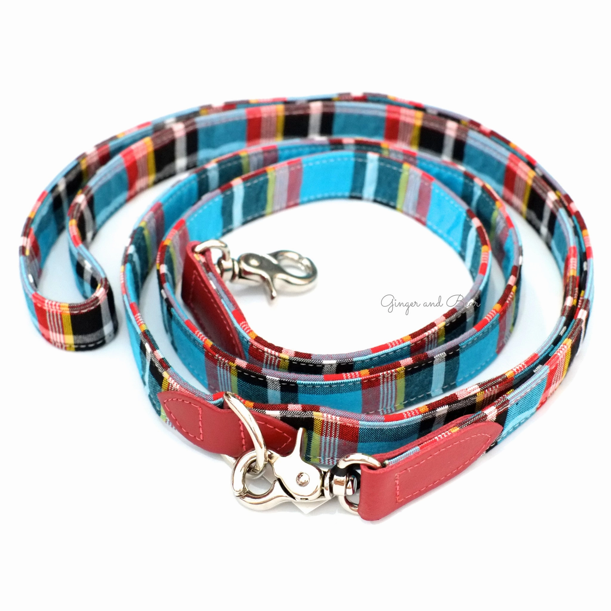 Hiro Wolf Hands-free leash: Masai Blue Check