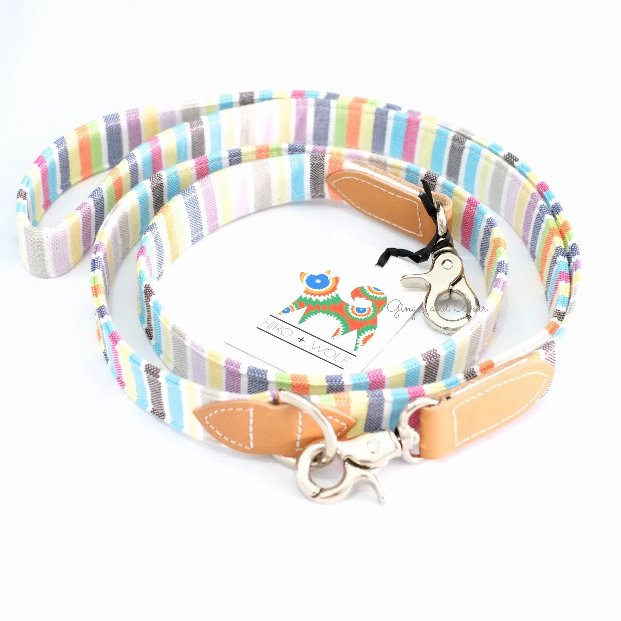 Hiro Wolf Hands-free leash: Pastel Stripe Kikoi
