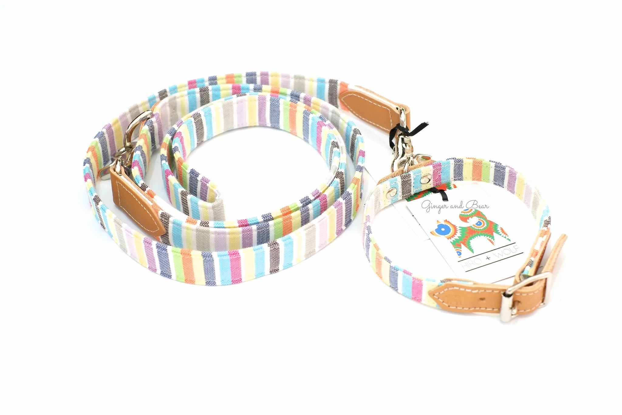 Hiro Wolf Hands-free leash: Pastel Stripe Kikoi