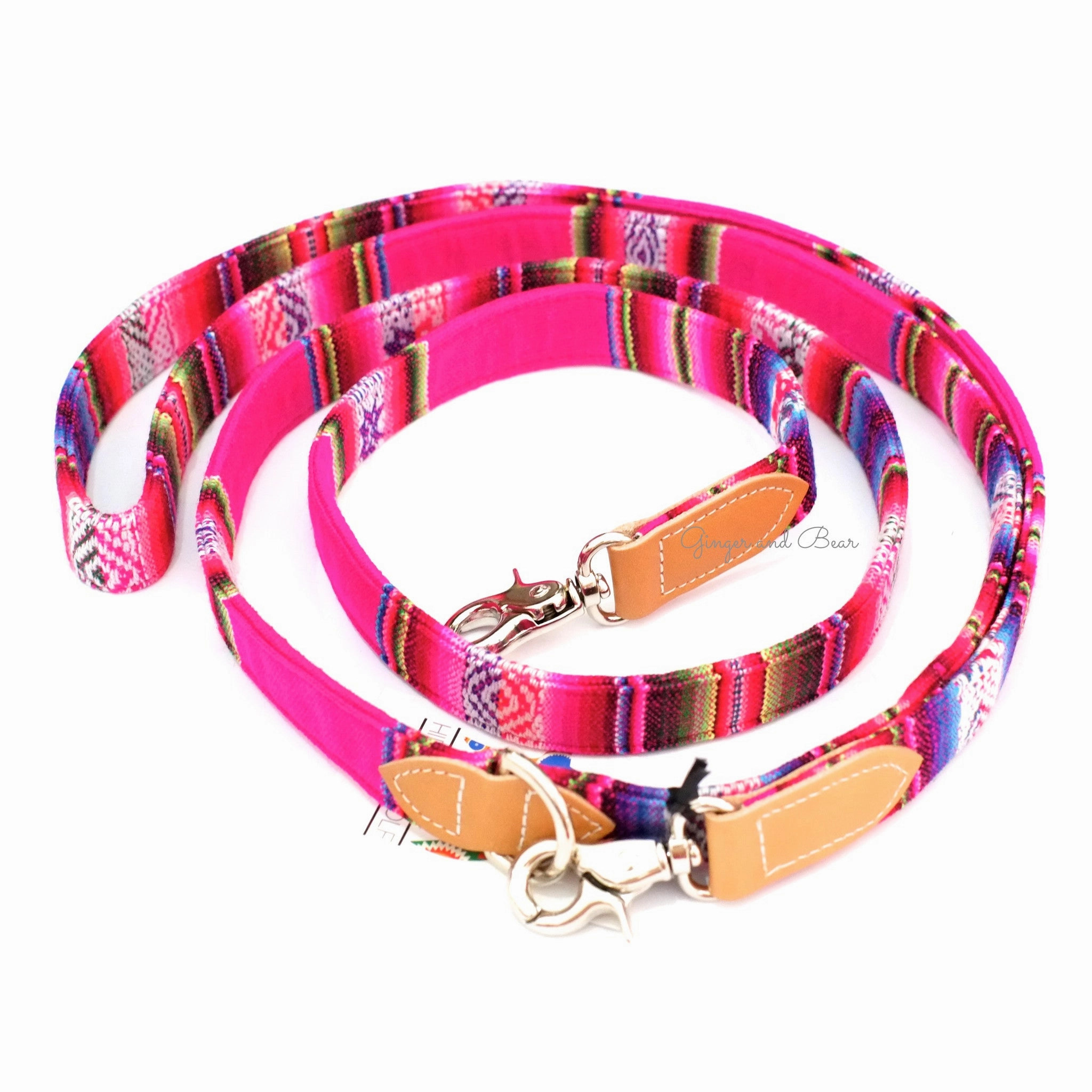 Hiro Wolf Hands-free leash: Pink Inca
