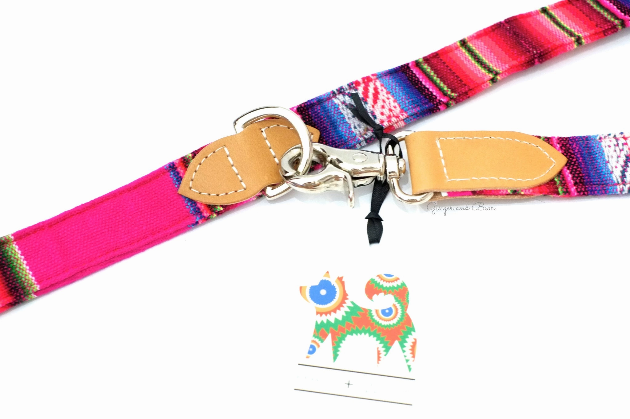 Hiro Wolf Hands-free leash: Pink Inca
