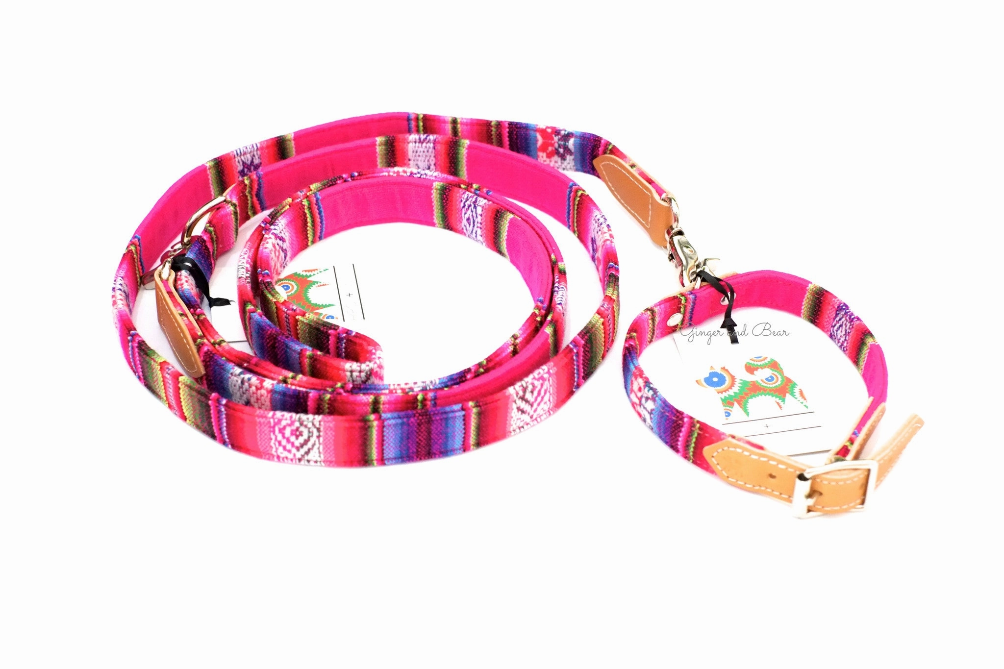 Hiro Wolf Hands-free leash: Pink Inca