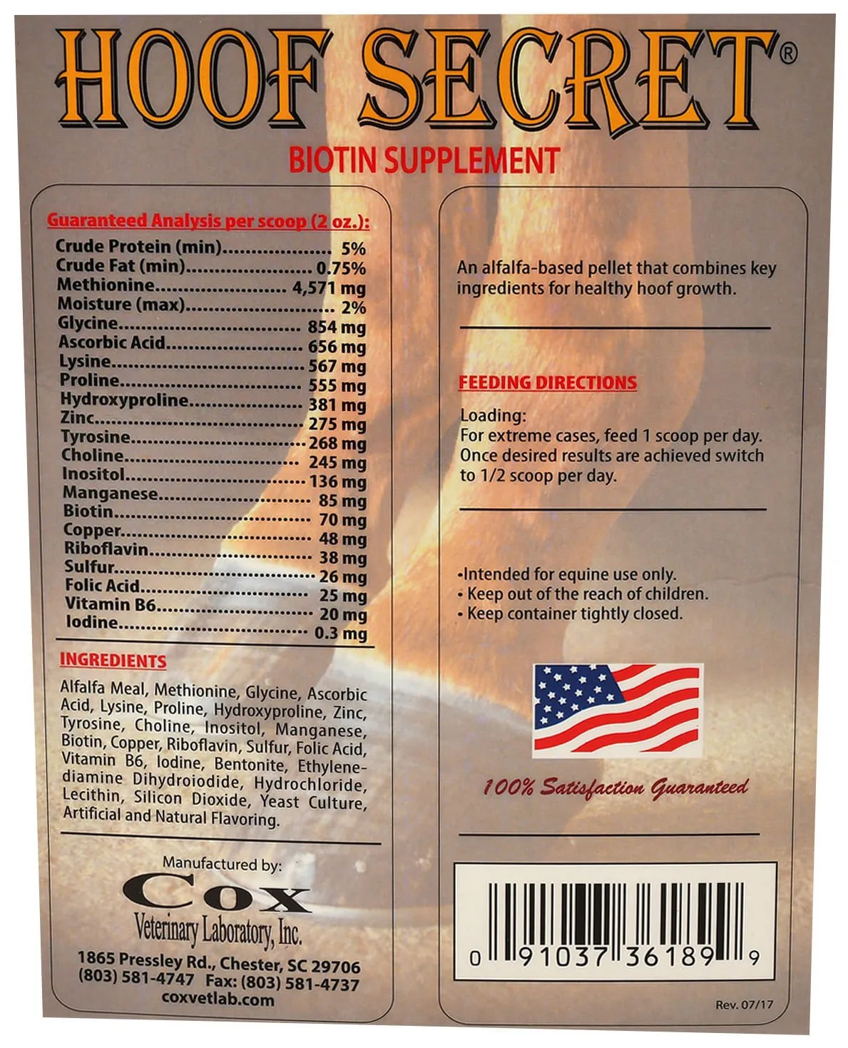 Hoof Secret Biotin Horse Hoof Supplement