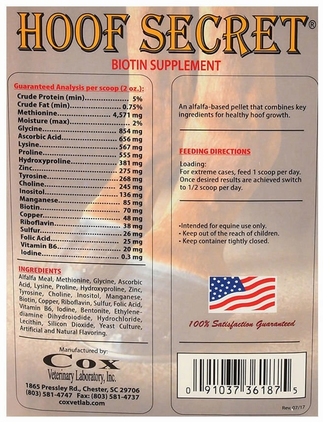 Hoof Secret Biotin Horse Hoof Supplement