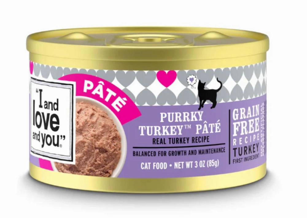 I and Love and You Grain Free Purrky Turkey Pate Recipe Canned Cat Food cat calming diffuser cat stress relief anxiety cat treats cat relaxing spray pet mood aid