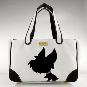 I Love New Yorkie Rescue Me Tote Canvas Dog Carrier White dog bowtie leather collar dog charm dog party wear dog scarf set