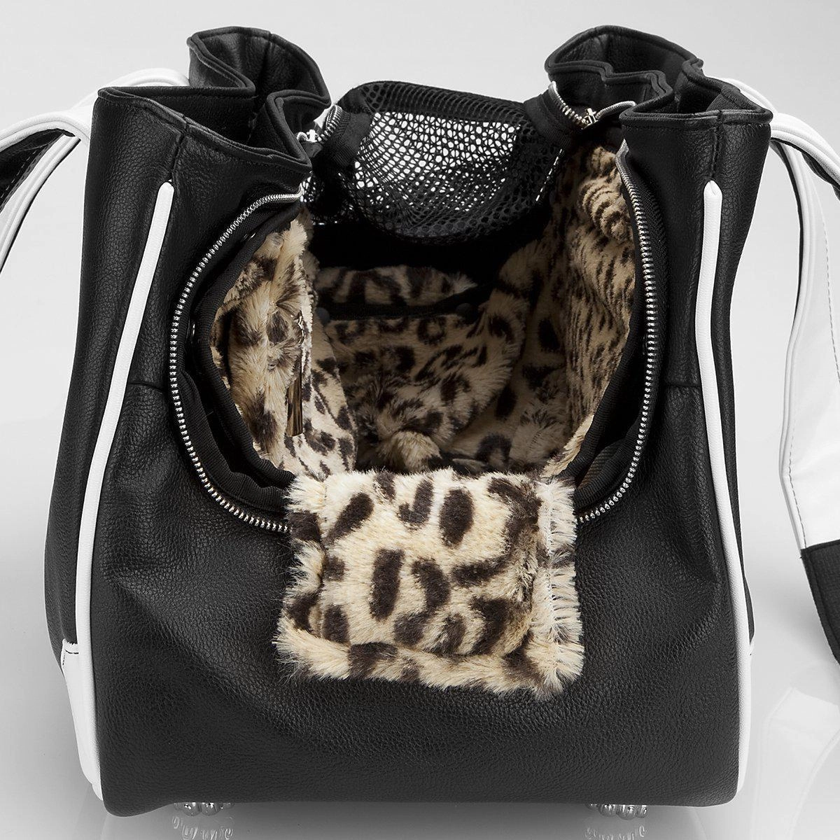 I Love New Yorkie Rescue Me Tote Faux Leather Dog Carrier Black