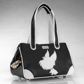 I Love New Yorkie Rescue Me Tote Faux Leather Dog Carrier Black dog bowtie leather collar dog charm dog party wear dog scarf set