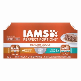 Iams Perfect Portions Healthy Adult Pate Chicken & Tuna Multipack Wet Cat Food cat supplies cat house cat tree cat feeder cat collar