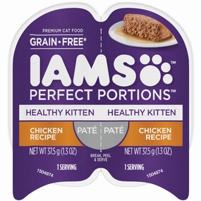 Iams Perfect Portions Healthy Kitten Pate Chicken Wet Cat Food cat supplies cat house cat tree cat feeder cat collar