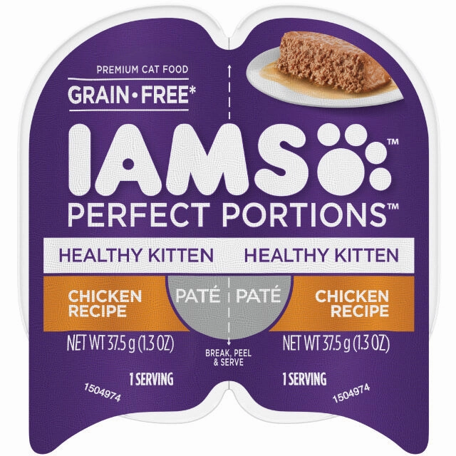 Iams Perfect Portions Healthy Kitten Pate Chicken Wet Cat Food cat supplies cat house cat tree cat feeder cat collar