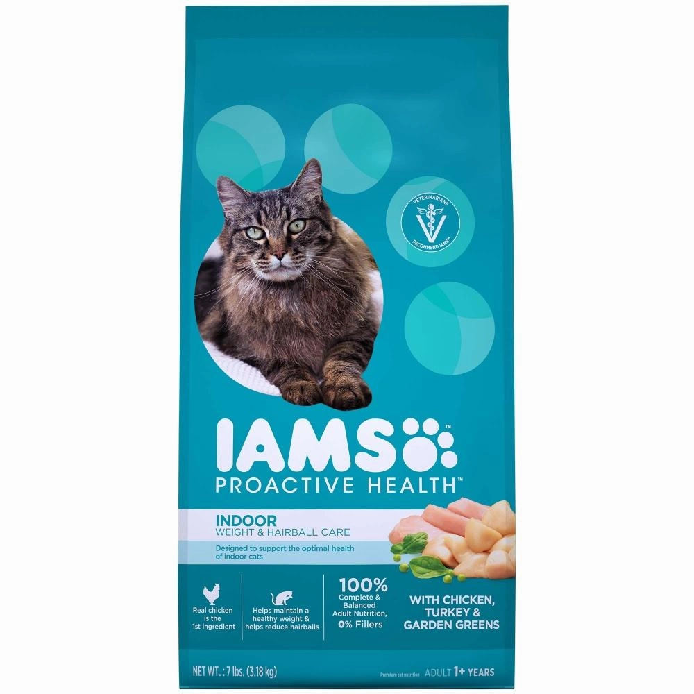 Iams Proactive Health Indoor Weight and Hairball Care Dry Cat Food cat treats toys for cats cat hair remover cat cleaning supplies cat food bowl