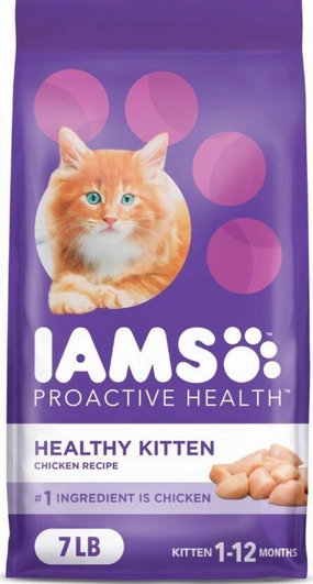 Iams ProActive Health Kitten Chicken Recipe Dry Cat Food freeze dried dog food raw food for dogs dog freeze meal high protein dog food grain free freeze dog food