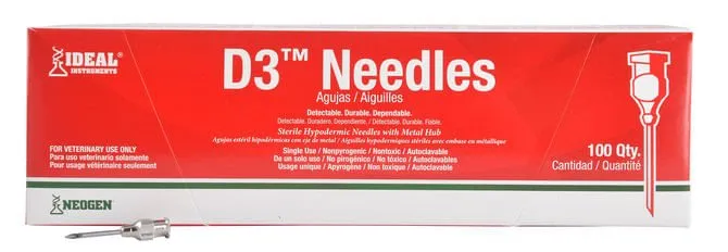 Ideal D3 Detectable Needles, Box of 100