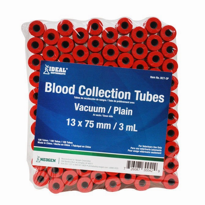 Ideal Blood Collection Vacuum Tubes, Red, 3 mL, 100 ct tuff dog toys durable toys for dogs chew tested toys hard chew toy strong plush