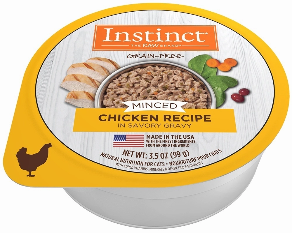 Instinct Adult Grain Free Minced Recipe with Real Chicken Natural Cat food Cups cat calming diffuser cat stress relief anxiety cat treats cat relaxing spray pet mood aid