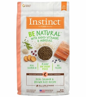 Instinct Be Natural Real Salmon & Brown Rice Dry Dog Food 24lb dog supplies dog food toys accessories dog bed