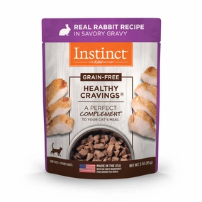Instinct Healthy Cravings Real Rabbit Grain-Free Wet Cat Food Topper 3oz dog travel bag car seat cover pet carrier for car training leash dog training whistle