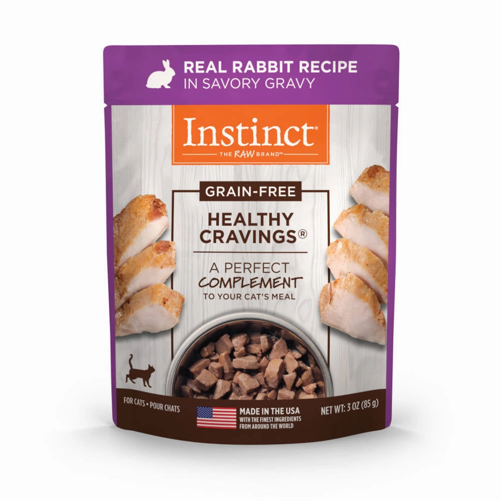 Instinct Healthy Cravings Real Rabbit Grain-Free Wet Cat Food Topper 3oz dog travel bag car seat cover pet carrier for car training leash dog training whistle