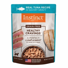 Instinct Healthy Cravings Real Tuna Recipe In Savoury Gravy Grain-Free Wet Cat Food Topper 3oz dog travel bag car seat cover pet carrier for car training leash dog training whistle