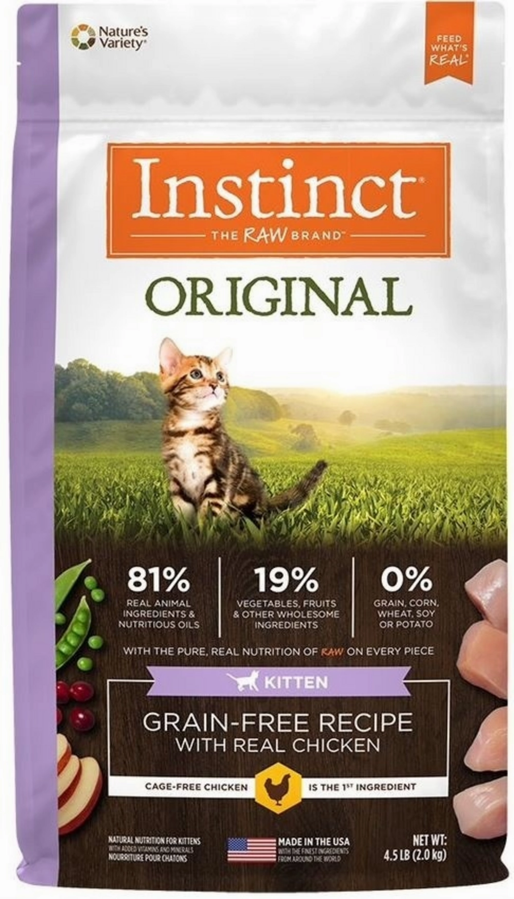 Instinct Original Grain-Free Real Chicken Dry Kitten Food freeze dried dog food raw food for dogs dog freeze meal high protein dog food grain free freeze dog food