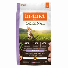Instinct Original Real Chicken Grain-Free Kitten Dry Cat Food 4.5lb natural cat food soft cat treats freeze dried cat food organic cat treats indoor cat food