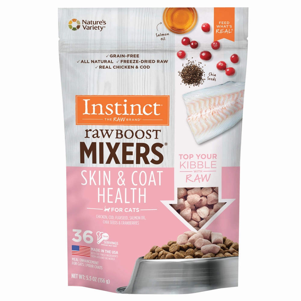 Instinct Raw Boost Mixers Grain Free Skin & Coat Health Freeze Dried Raw Cat Food Topper freeze dried dog food raw food for dogs dog freeze meal high protein dog food grain free freeze dog food