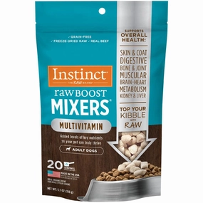 Instinct Raw Boost Mixers Multivitamin Beef Grain-Free Adult Freeze-Dried Raw Dog Food Topper 5.5oz dog supplies dog food toys accessories dog bed
