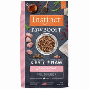 Instinct Raw Boost Skin & Coat Real Chicken Grain-Free Dry Dog Food 4lb freeze dried dog treats dog freeze snacks raw dog treat dehydrated dog food meat dog snack