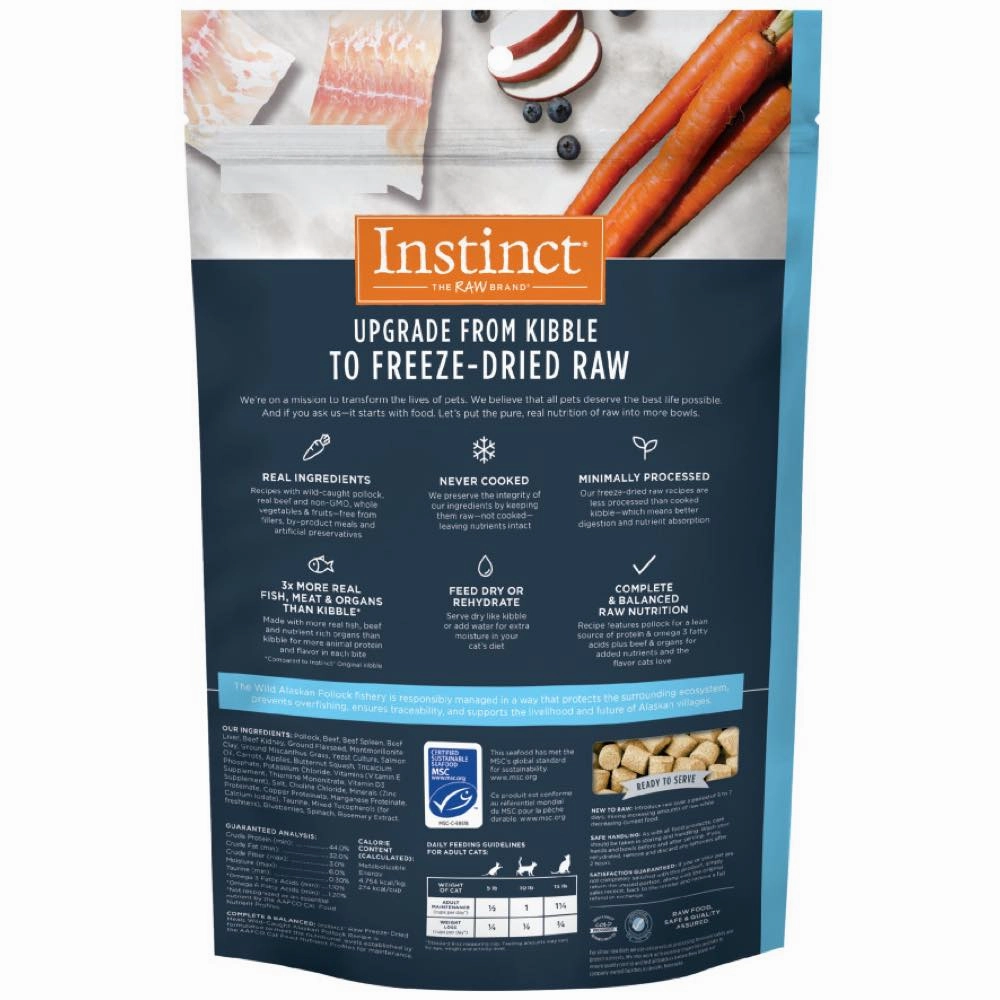 Instinct Raw Meals Alaskan Pollock Grain-Free Adult Freeze-Dried Raw Cat Food 9oz