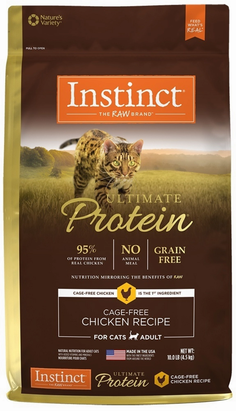 Instinct Ultimate Protein Grain-Free Cage-Free Chicken Dry Cat Food freeze dried dog food raw food for dogs dog freeze meal high protein dog food grain free freeze dog food