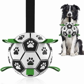 Interactive Dog Soccer Ball With Grab Tabs dog toys indestructible dog toys dog tug toys dog plush chew resistant toy