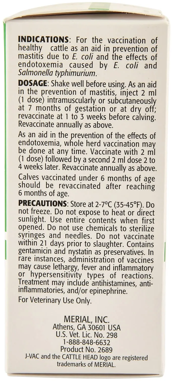 J-Vac E. coli Cattle Vaccine (Killed E. coli)